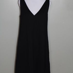 everlane women black F-DRS-PNTE-V-ALN DRESS SZ 6